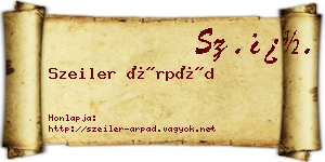 Szeiler Árpád névjegykártya